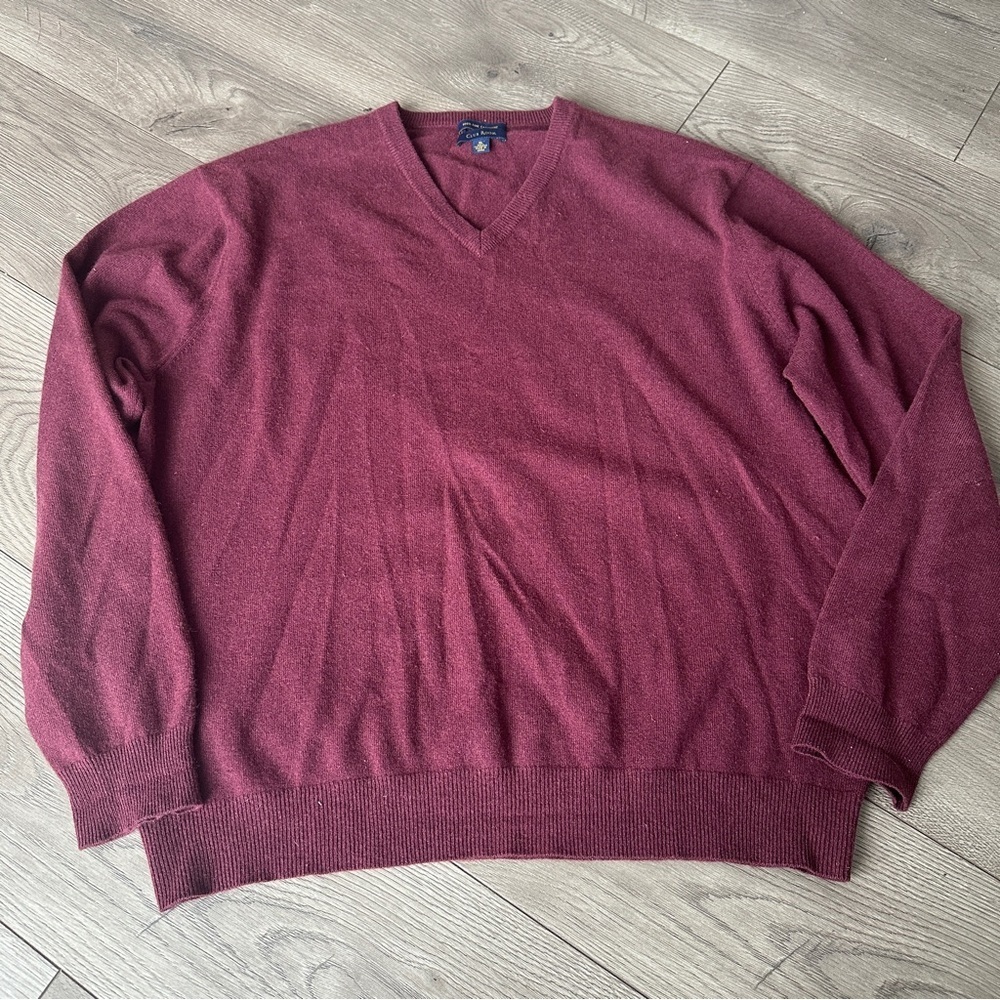 Club Room Cashmere Men's Burgundy Sweater size XL - Picture 2 of 8